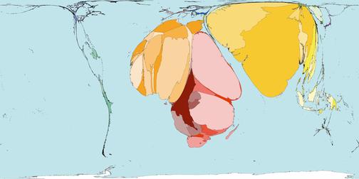 Рис.8 Карта мира по количеству смертей от болезней, передающихся половым путем